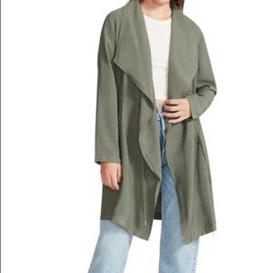 BB Dakota By Steve Madden Drape Collar Open Front Jacket in Surplus, M